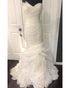 Mermaid Wedding Dresses Strapless Organza Ruffles Wedding Gown 2022 Bridal Dress Beaded Appliques